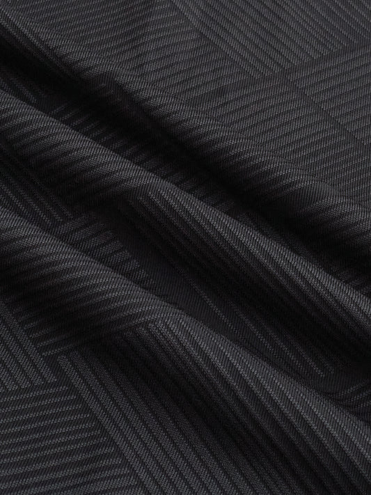 Intricate Black Block Weave Knitted Shirt