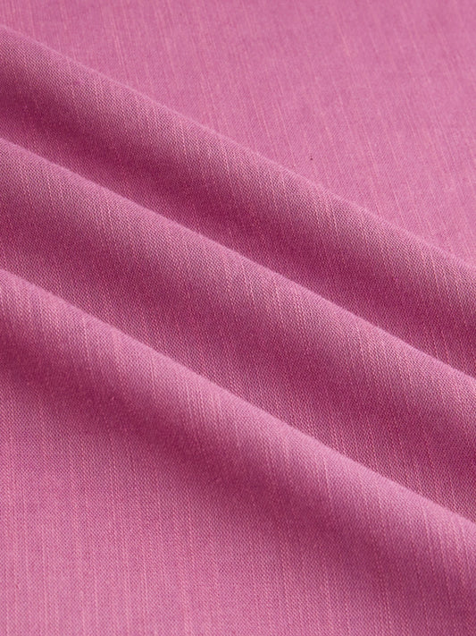 Turkish Rose Pink Fine Textured Boxy Fit Crop Shirt