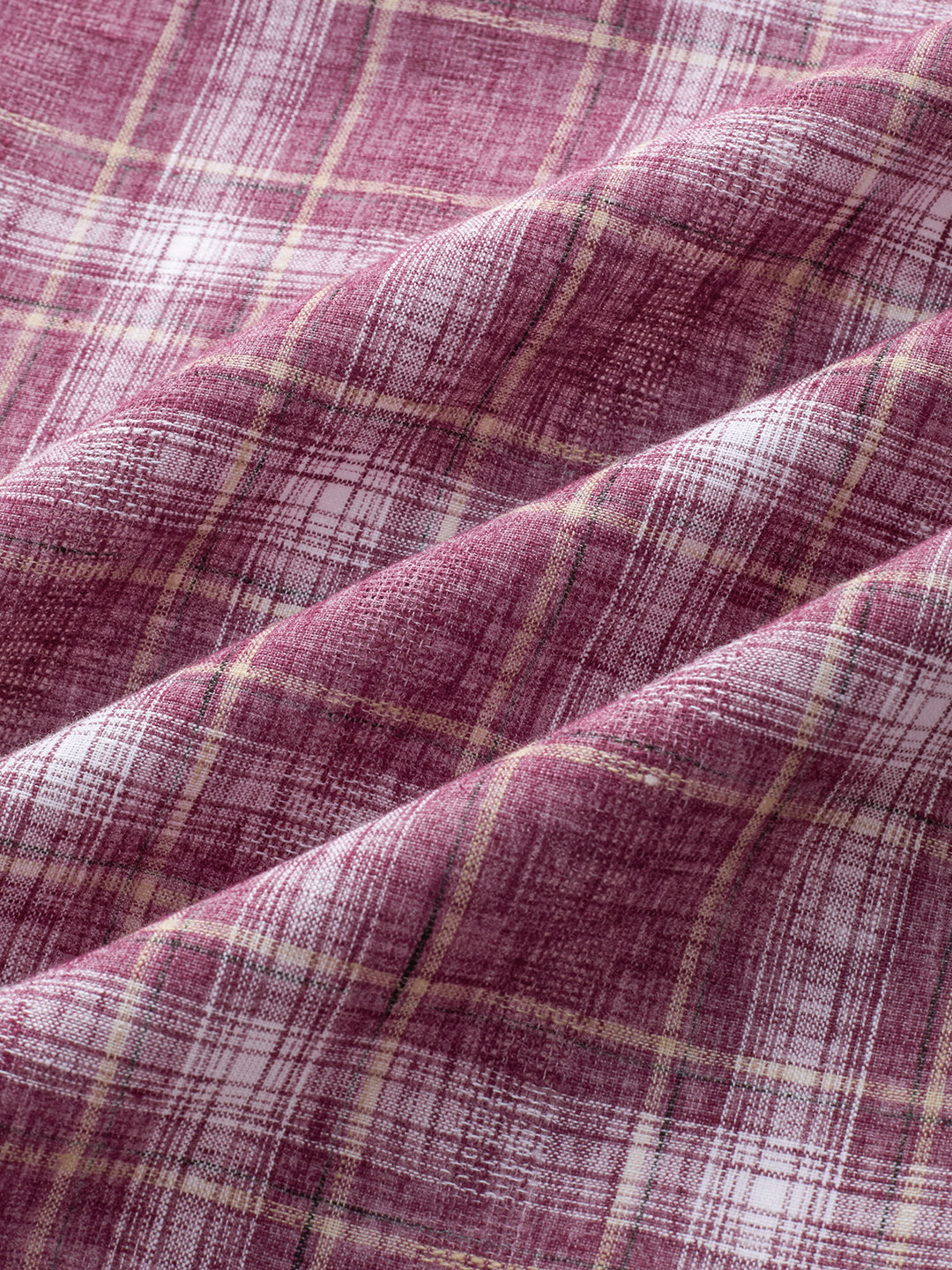 Vintage Maroon Plaid Checks Textured Shirt