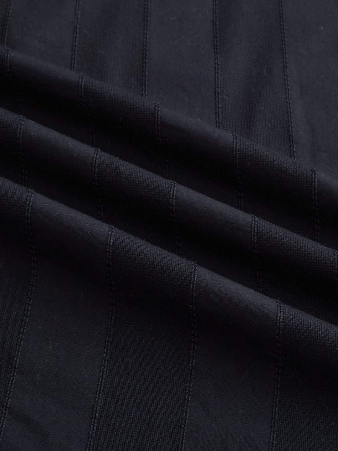 Black Panel Textured Stand Collar Oversized Shirt