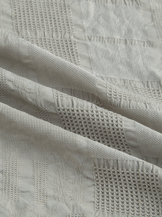 Grey Block Checks Motif Embossed Shirt