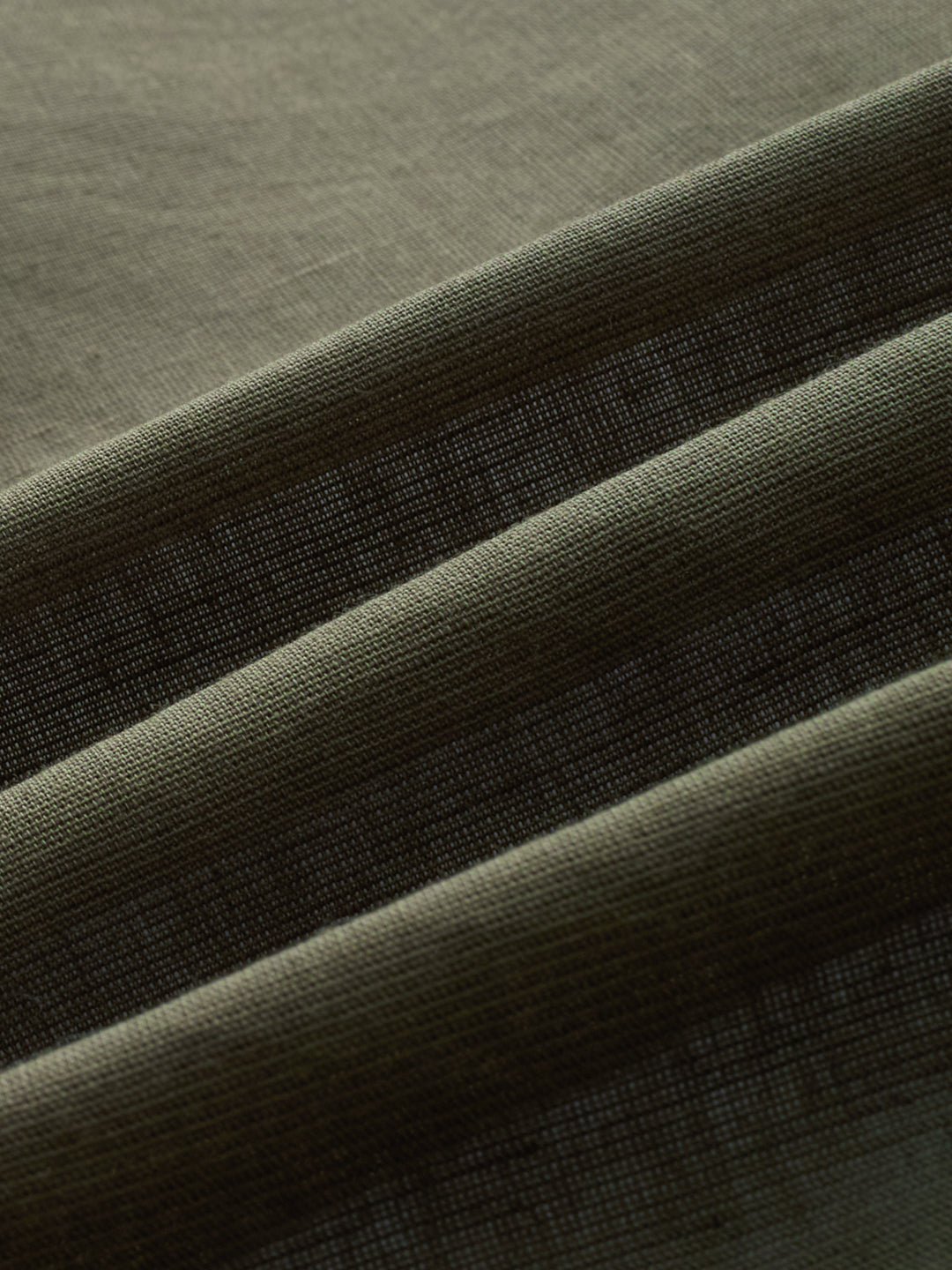 Timeless Olive Linen Blend Contrast Stitch Boxy Fit Crop Shirt