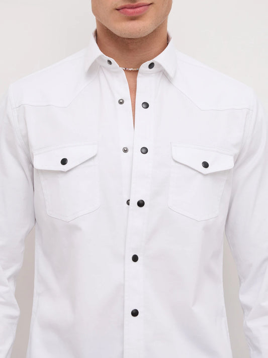 Snow White Twin Pocket Overshirt