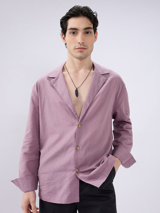 Rosemelt Linen Blend Lapel Collar Oversized Shirt