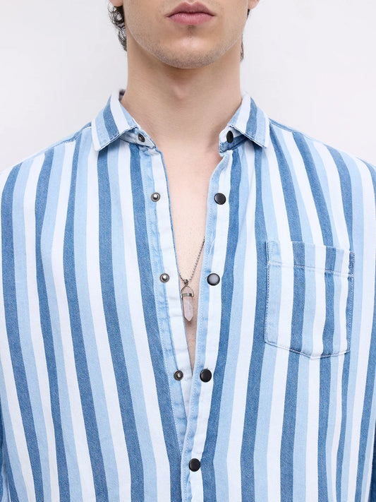 Denim Elegance Regency Stripe Shirt