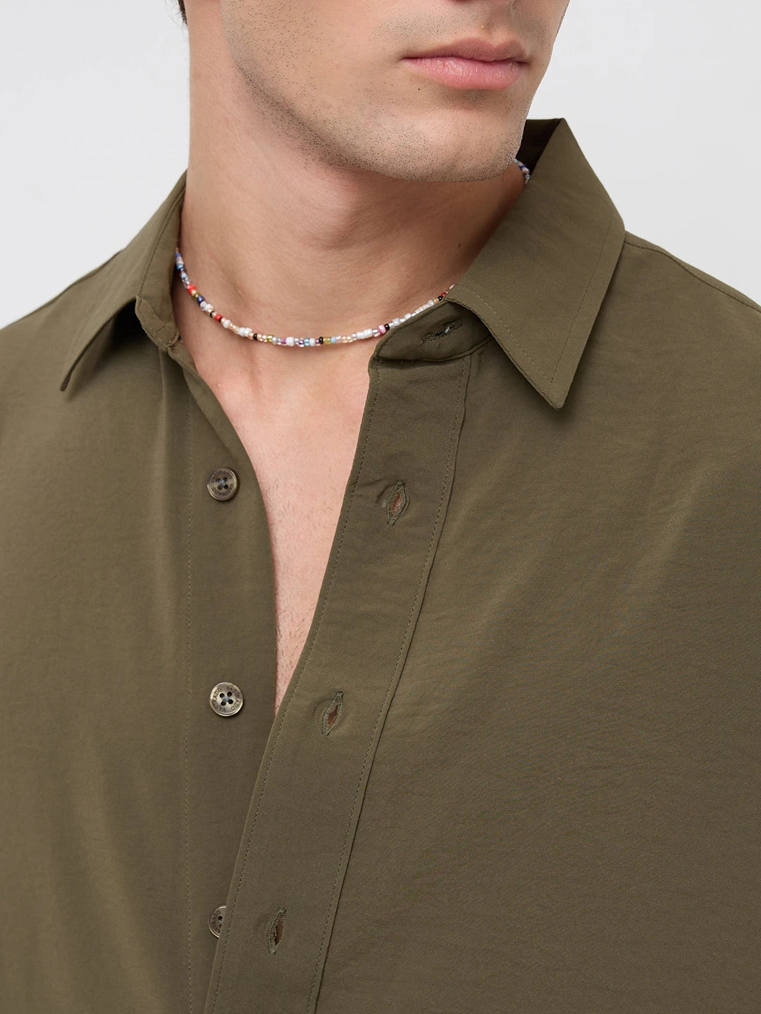 Luxe Olive Ultra Soft Boxy Fit Crop Shirt