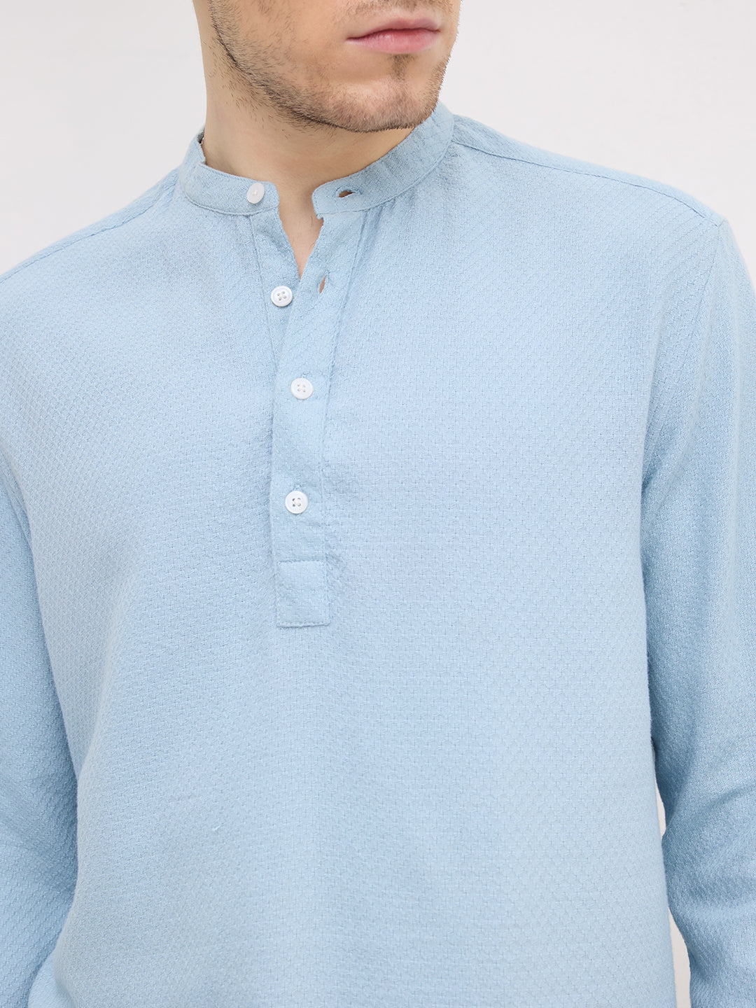 Morning Blues Artisan Weave Kurta