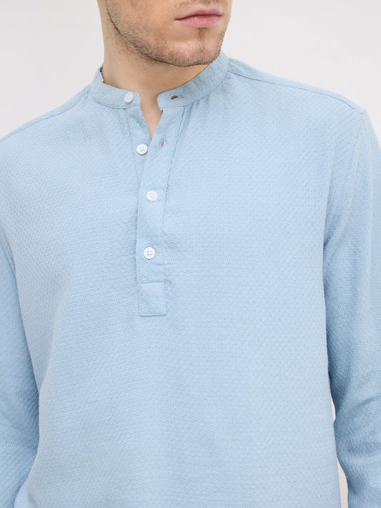 Morning Blues Artisan Weave Kurta