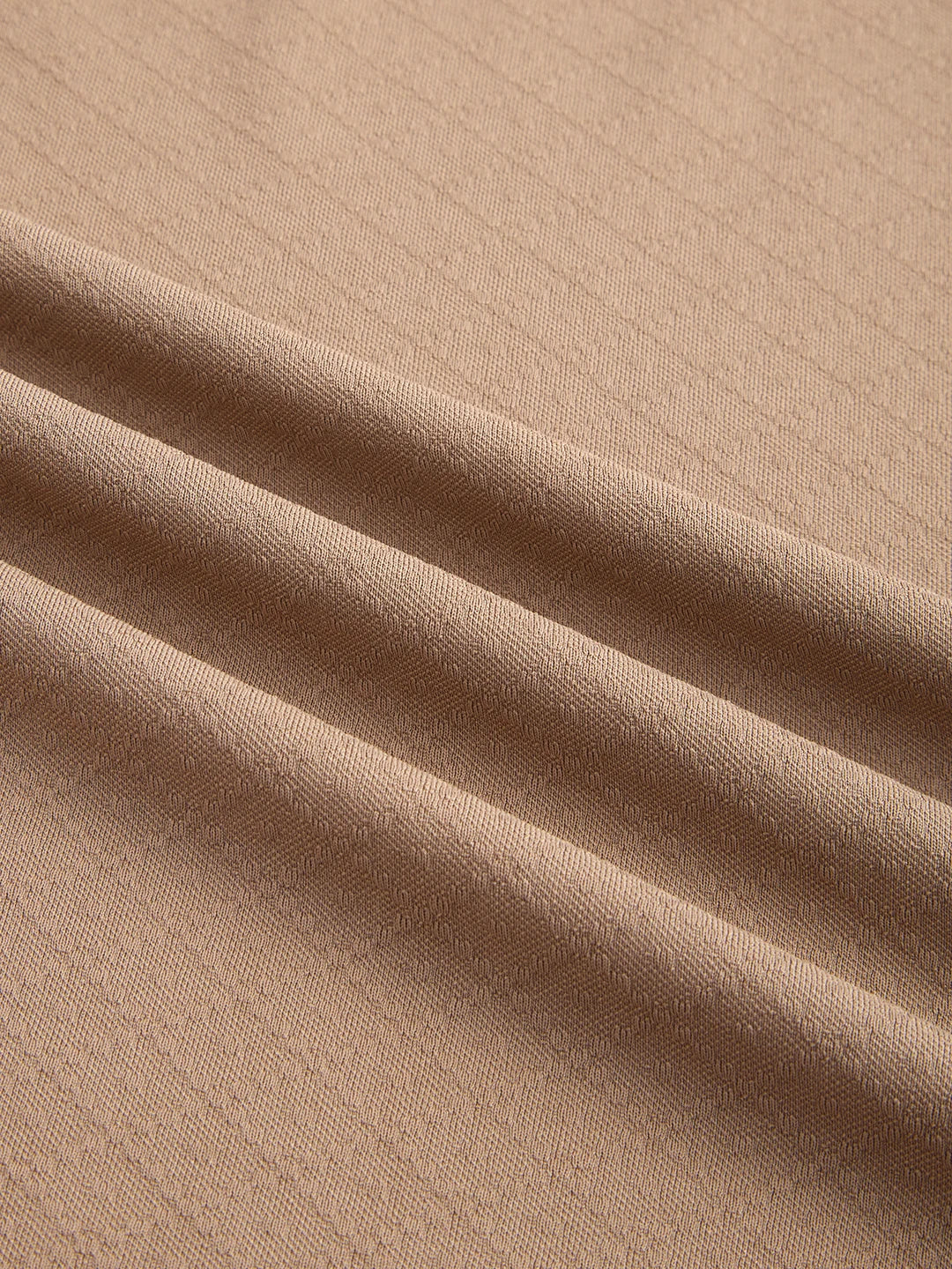 Khaki Diamond Weave Polo Knit T-Shirt