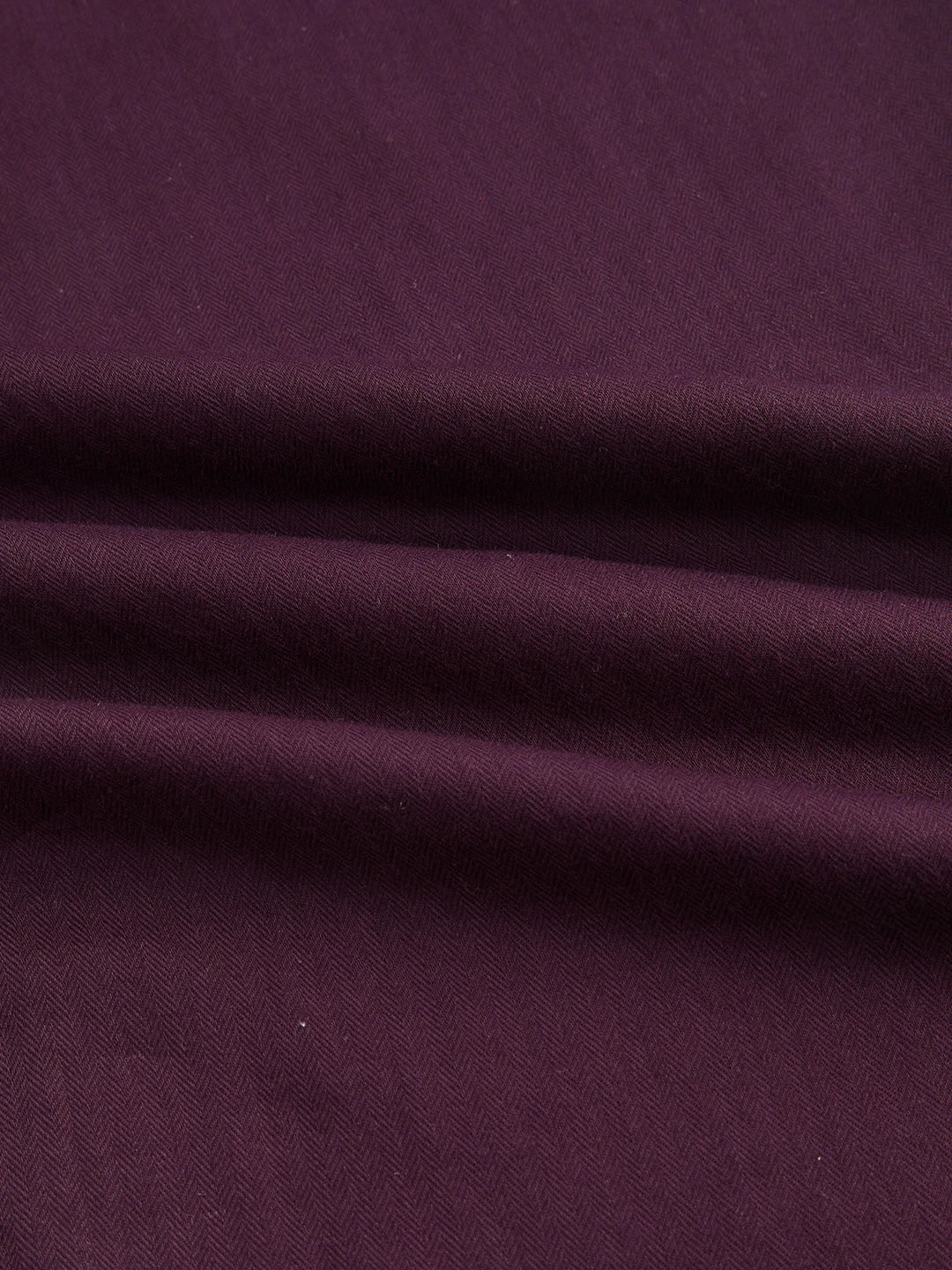 Rich Wine Fine Herringbone Textured Straight Fit Trousers