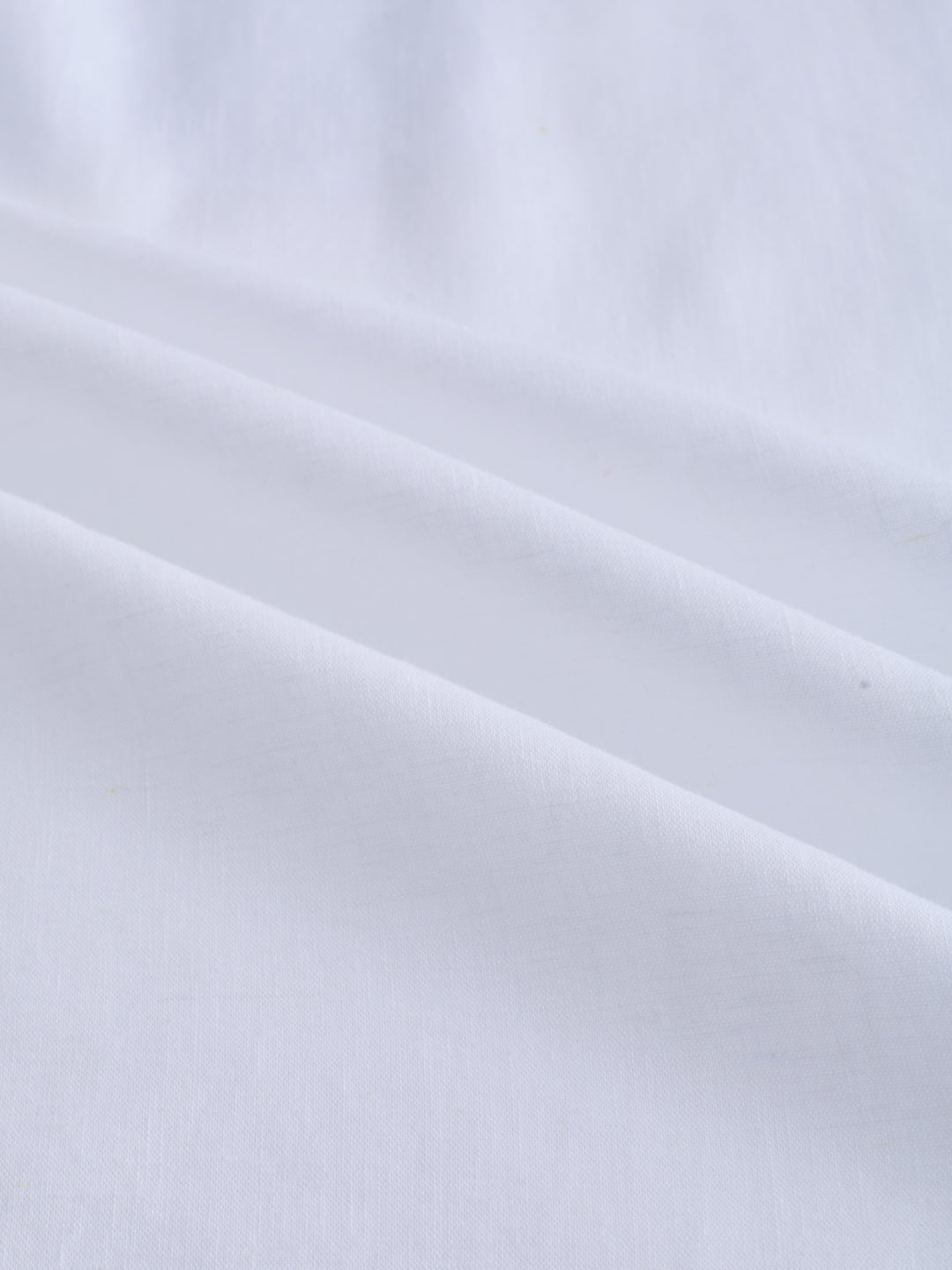 Pure White Linen Blend Stand Collar Oversized Shirt