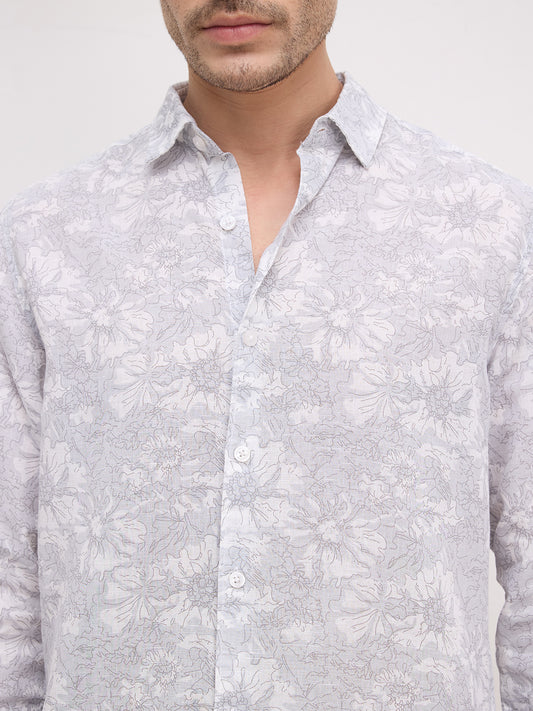 Grey Sketch Botanical Art Shirt