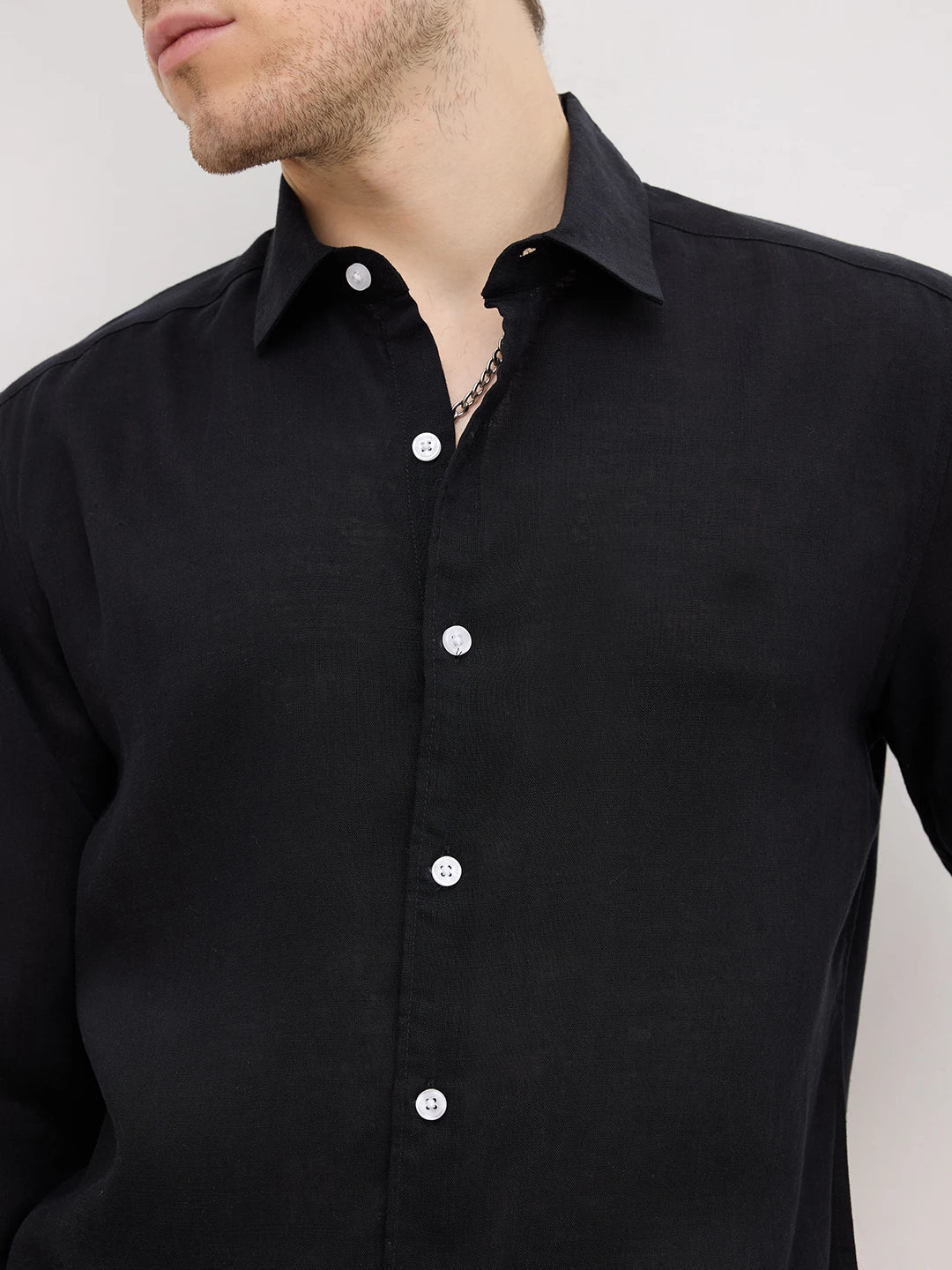 Luxe Jet Black Lyocell Shirt