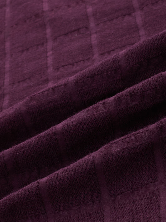 Classic Wine Double Cloth Seersucker Shirt