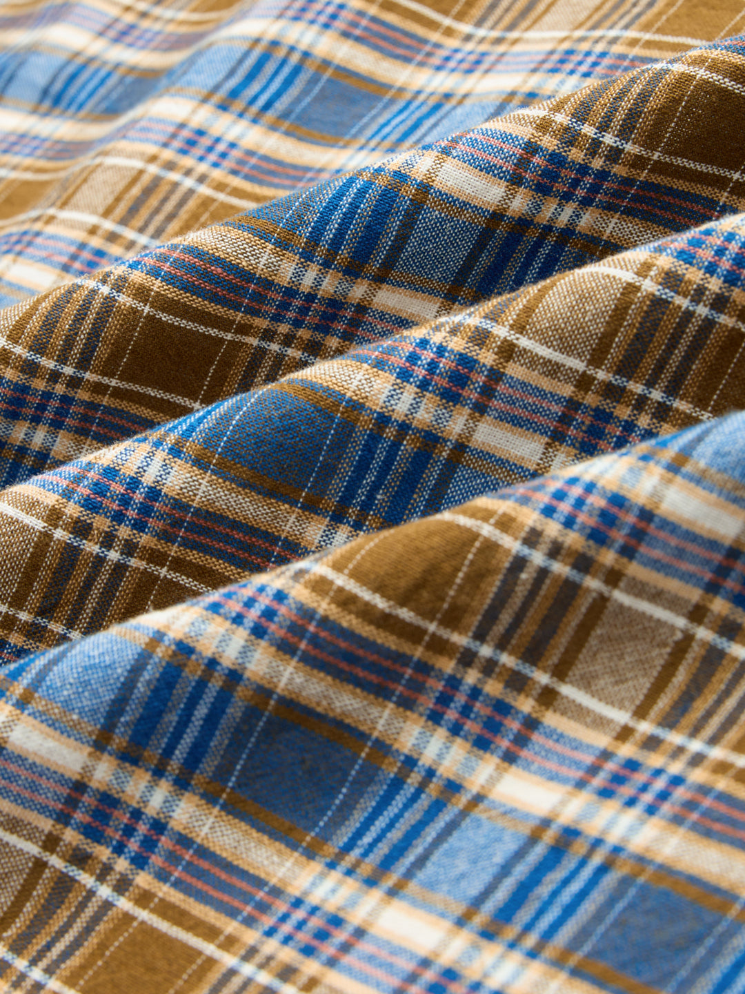 Denim Blue & Olive Checks Linen Blend Boxy Fit Crop Shirt