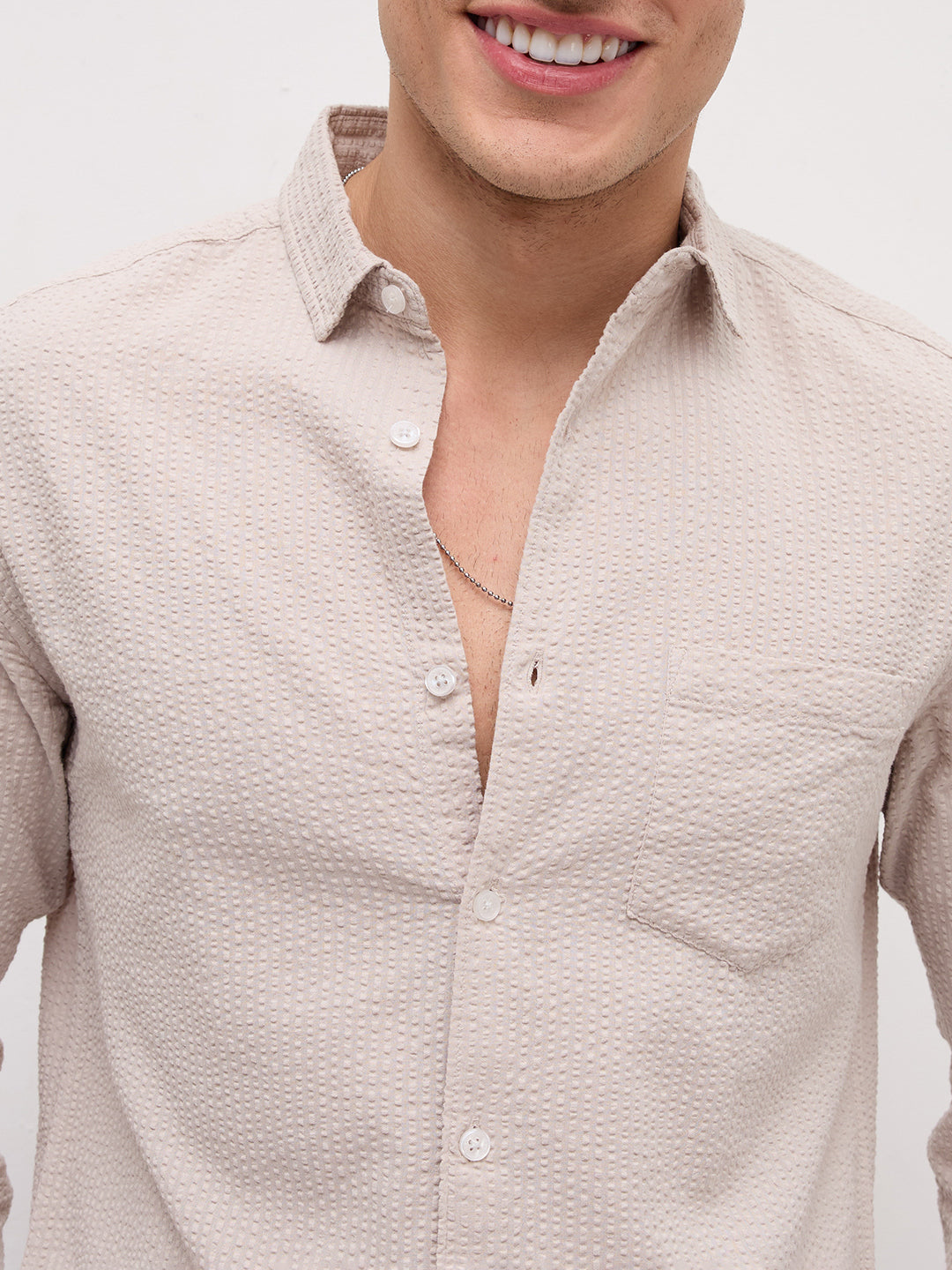 Soft Dune Seersucker Summer Essential Shirt