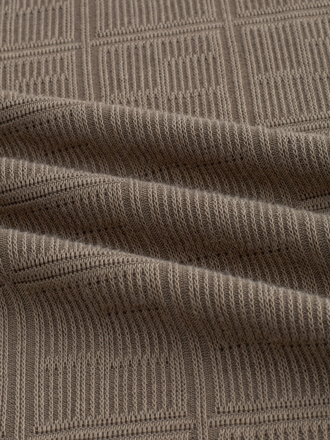Dusty Beige Contrast Polo Neck T-shirt