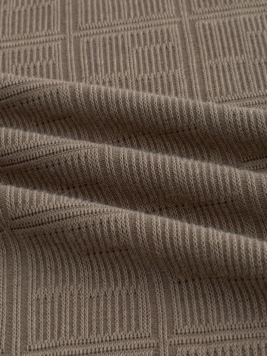 Dusty Beige Contrast Polo Neck T-shirt