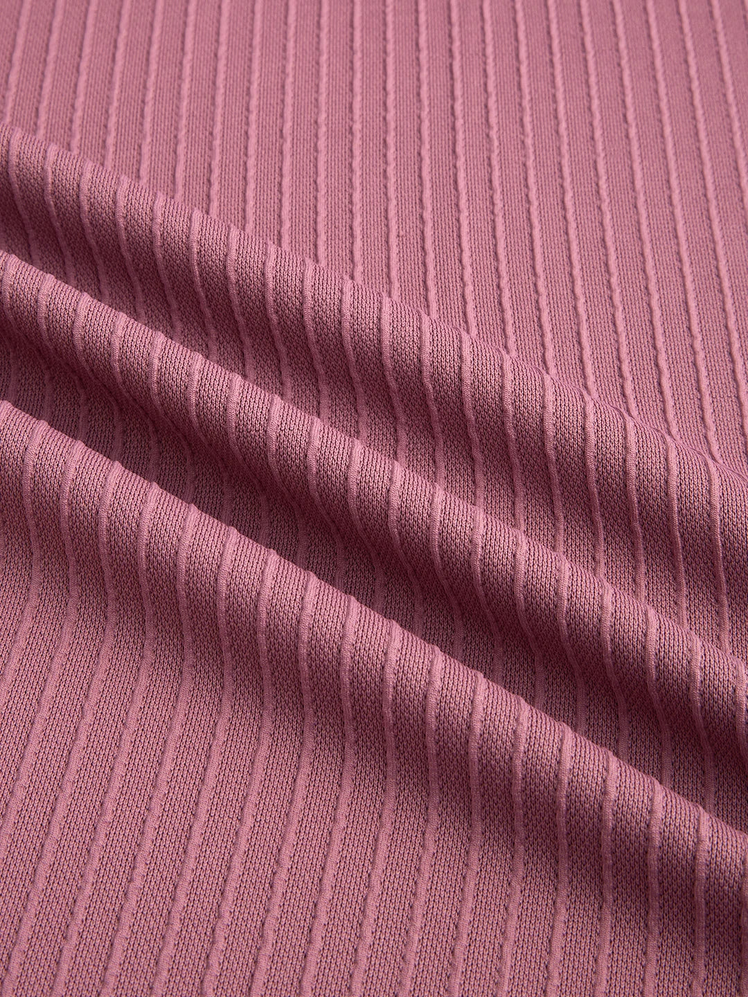 Rosewood Rib Striped Weave Polo Tee