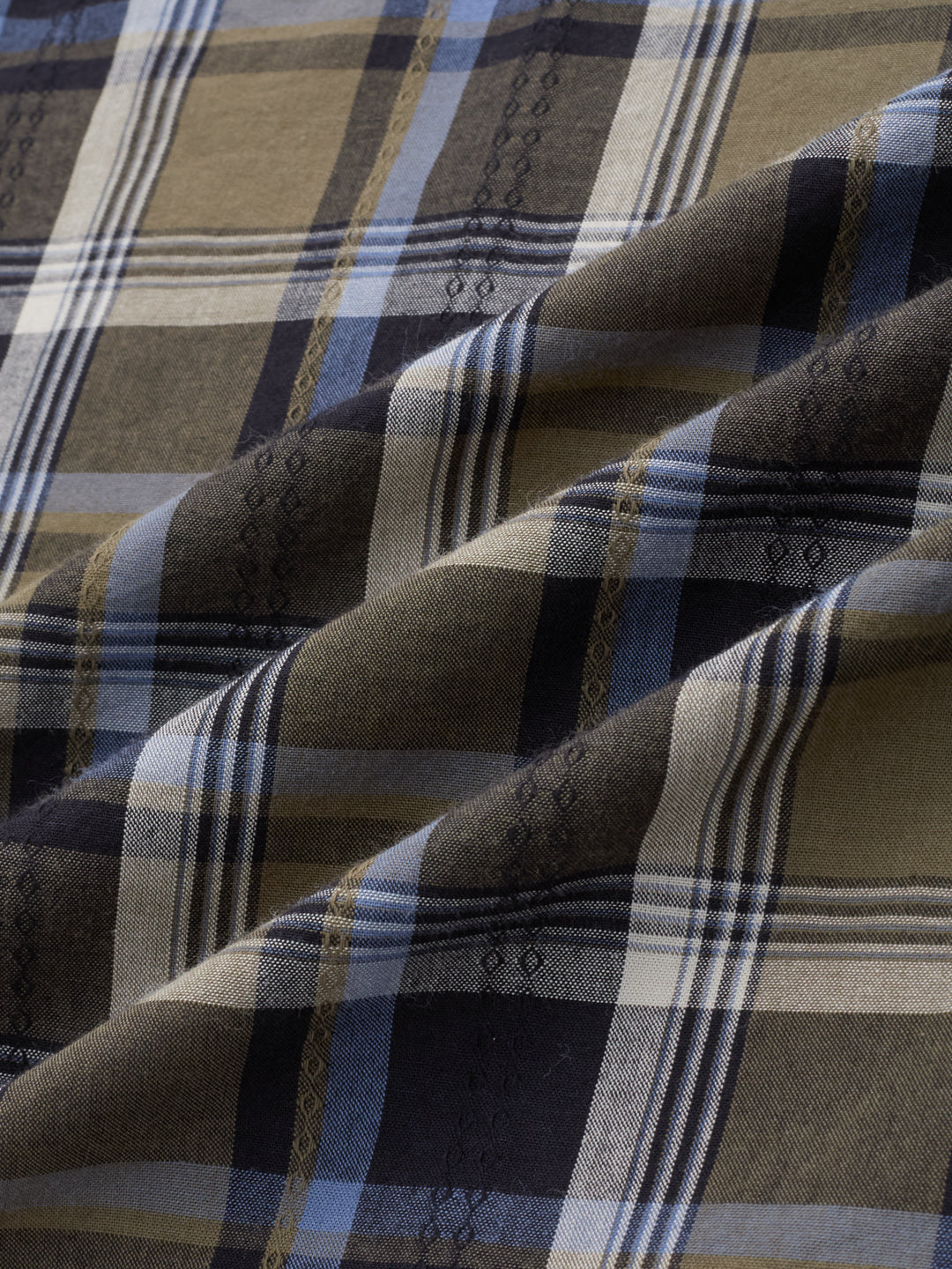 Olive & Black Diamond Loom Checked Shirt