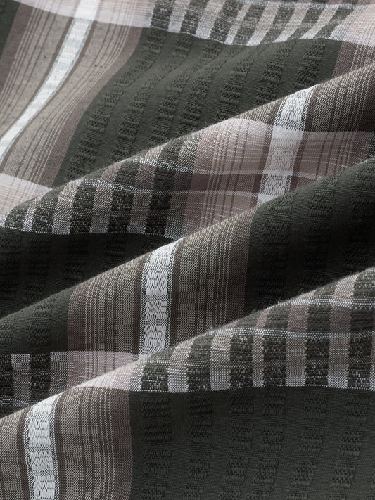 Forest Green Soft Textured Checks Shirt