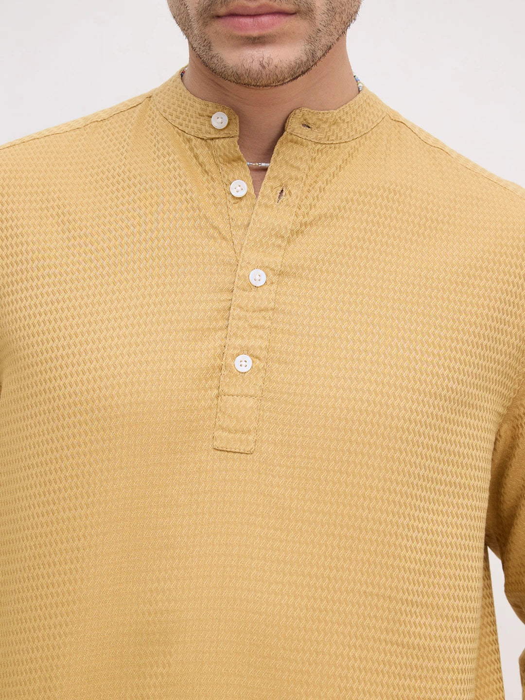 Golden Wavey Textured Kurta
