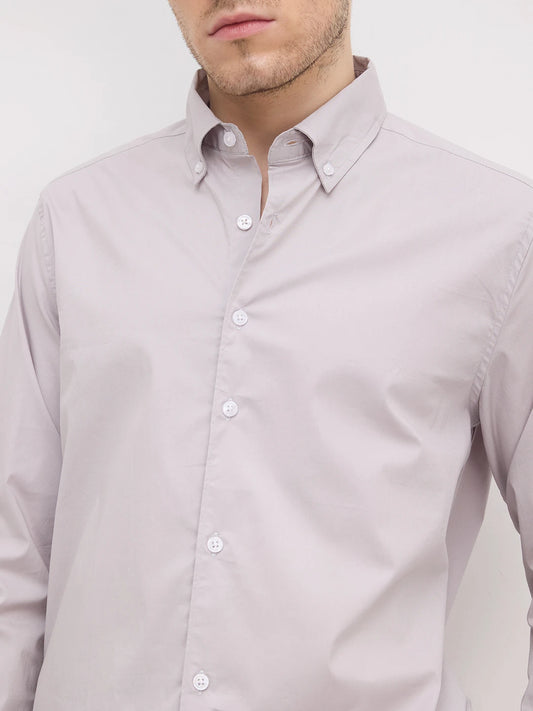 Moon Grey Lyocell Button-Down Collar Shirt