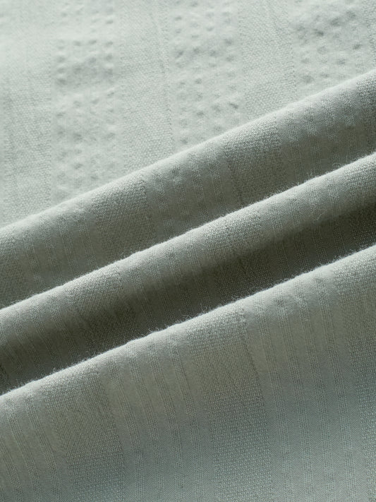 Asparagus Green Seersucker Striped Mandarin Shirt