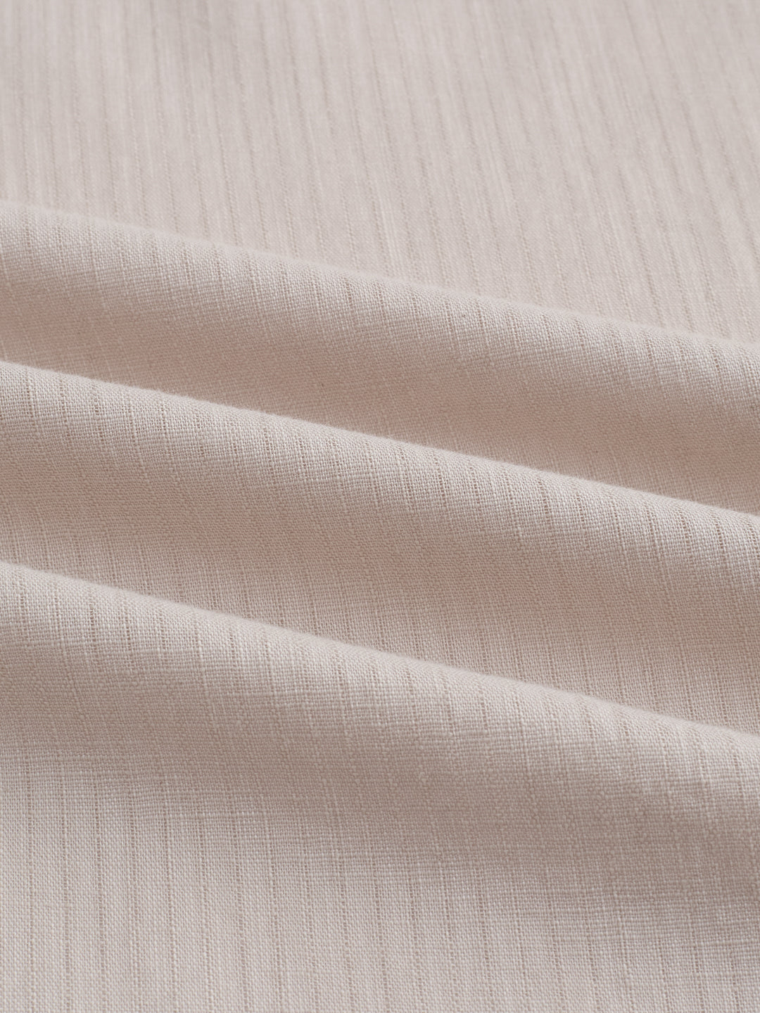 Neutral Beige Airy Slub Textured Boxy Fit Crop Shirt