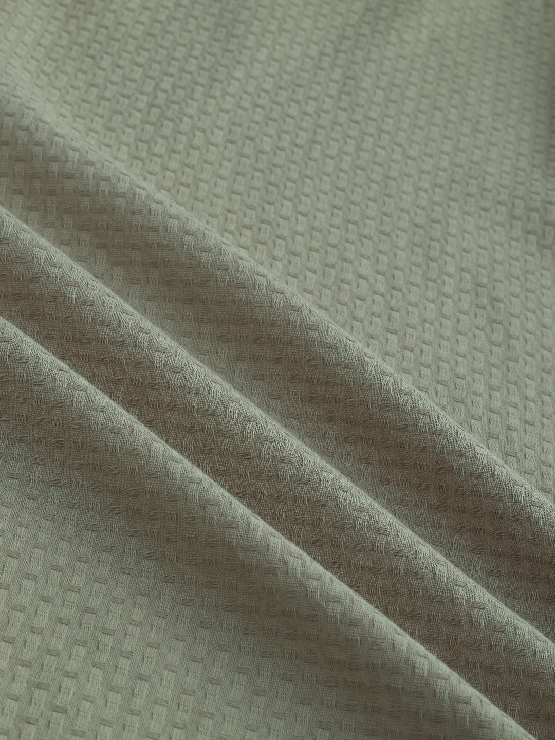 Olive Open Weave Refined Textured Checks Shirt