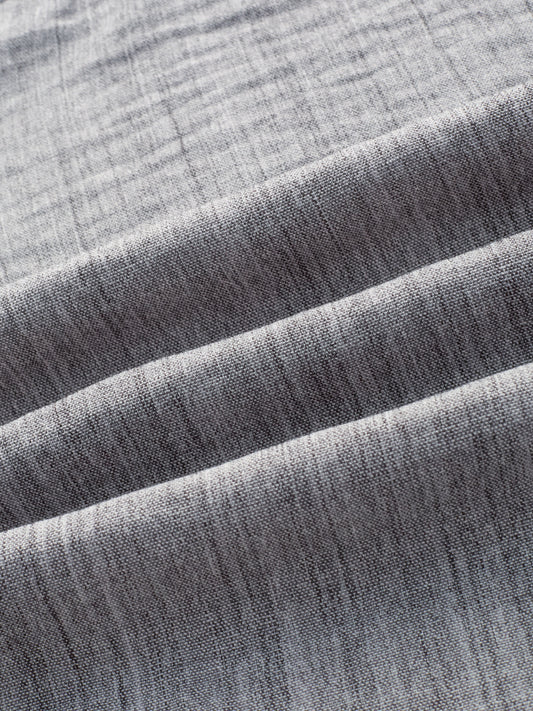 Grey Textured Boxy Fit Crop Shirt