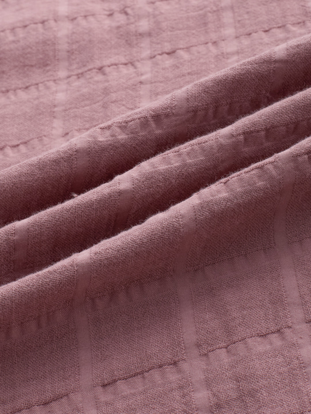 Dusty Peach Box Weave Seersucker Double Cloth Shirt