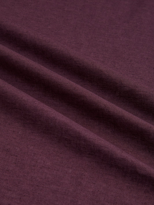 Rich Wine Linen Blend Everyday Shirt