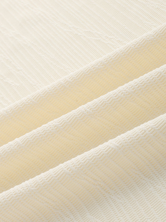 Cream Matrix Weave Knitted Shirt