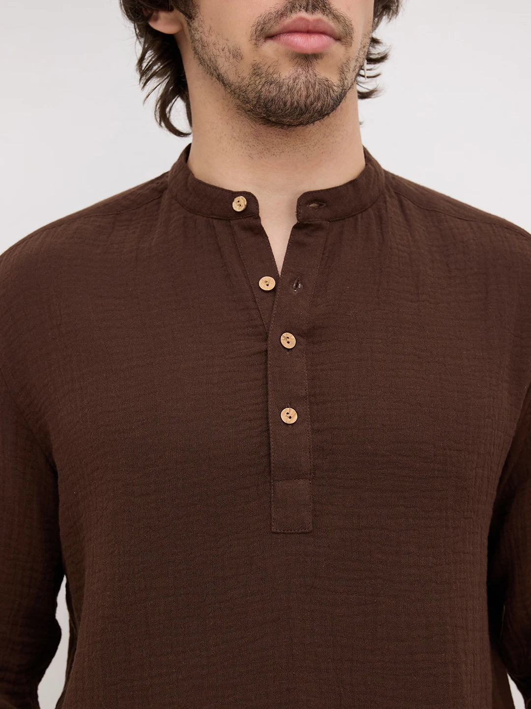 Timeless Espresso Brown Double Cloth Kurta