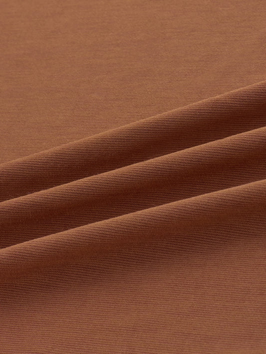 Classic Solid Sienna Brown Knitted Shirt