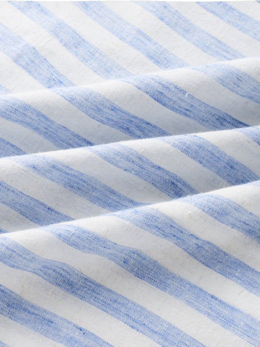 Blue & Ivory Balanced Striped Linen Blend Shirt