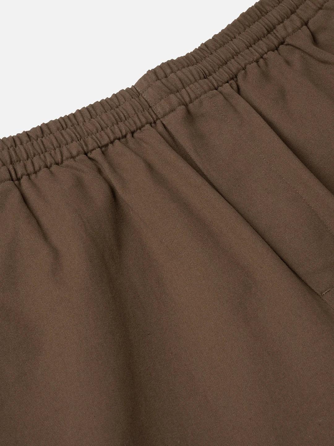 Solid Brown Tapered Trousers
