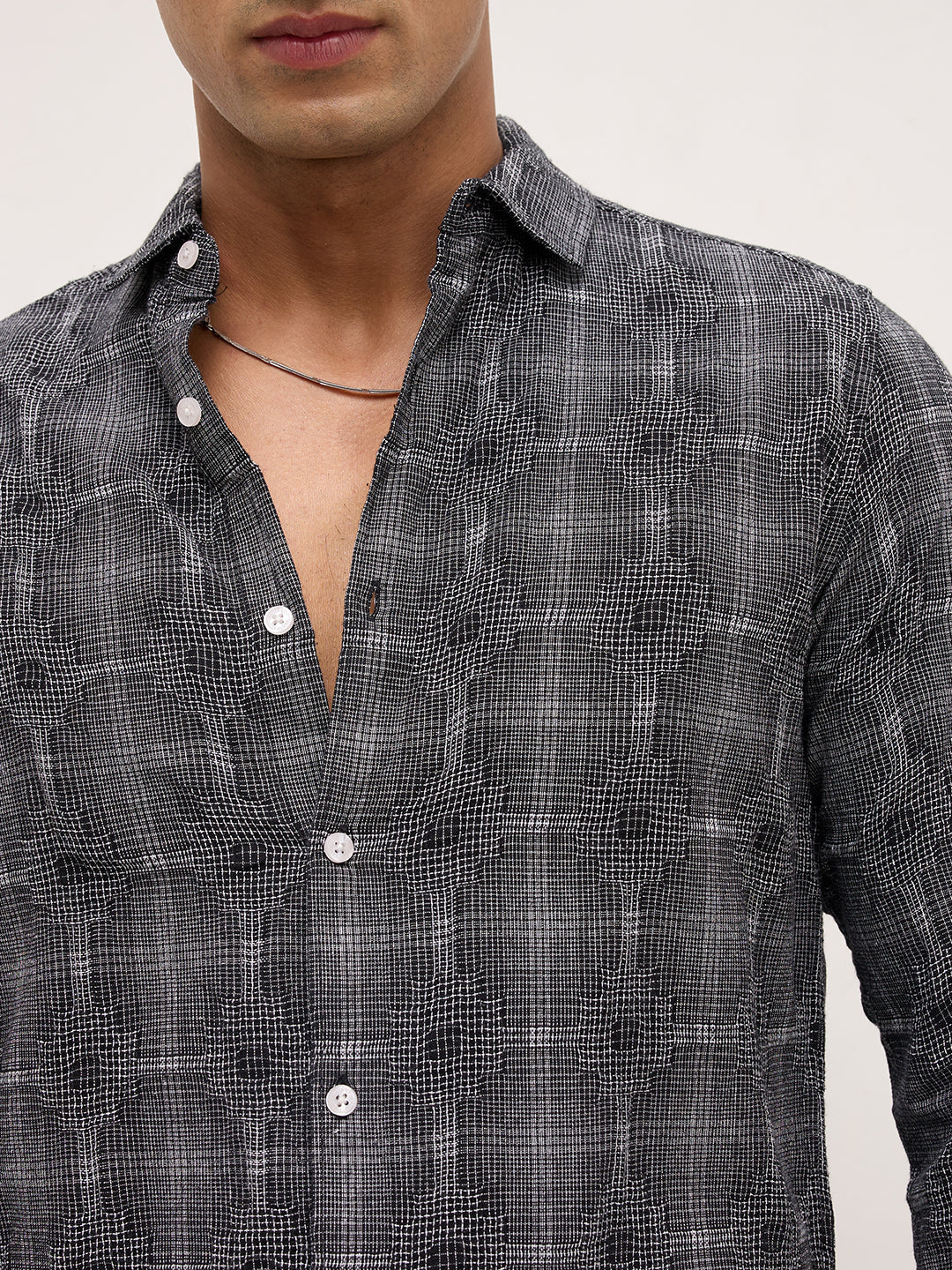 Black Eclipse Textured Casual Shirt