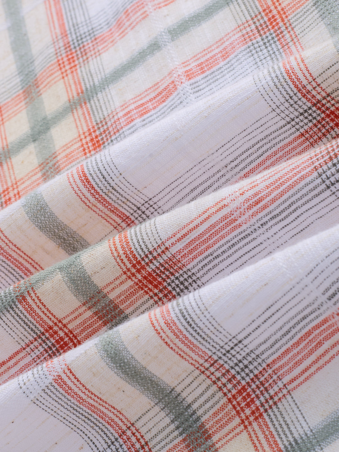 Crimson Thread Plaid Textured Checks Boxy Fit Crop Shirt
