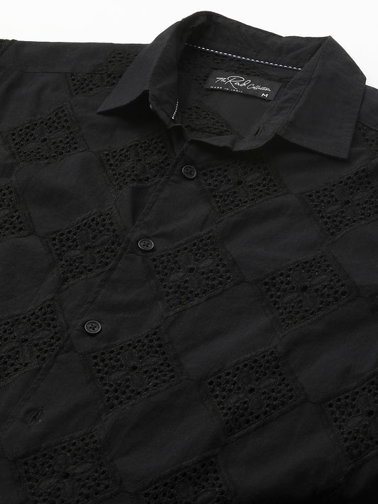 Pitch Black Diamond Schiffli Shirt