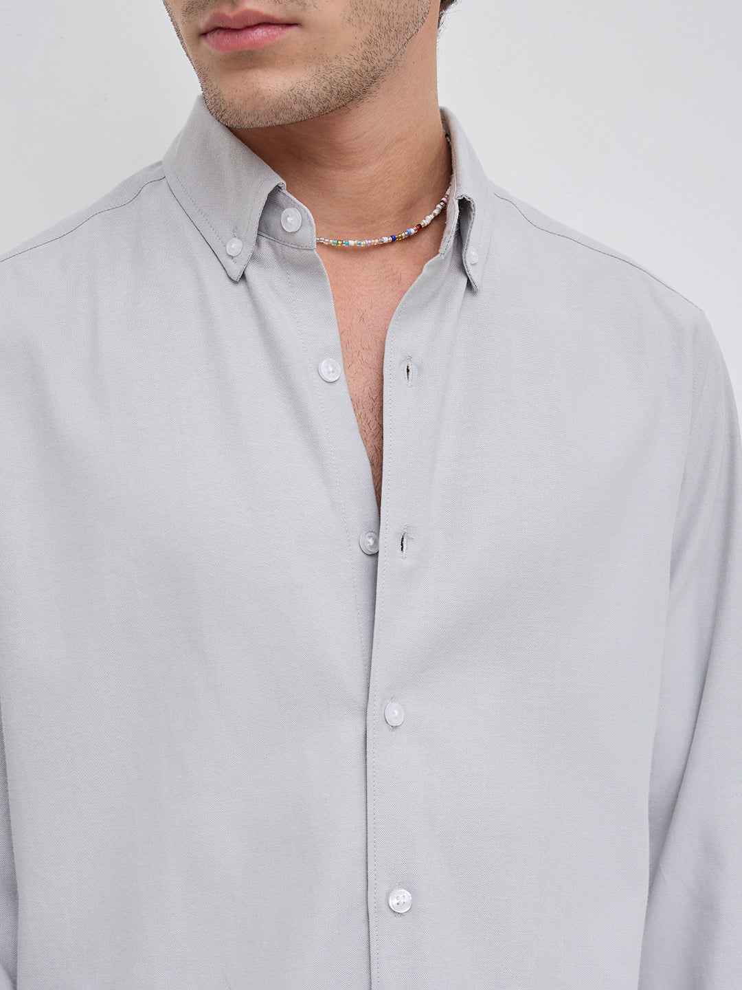 Mist Grey Oxford Clean Everyday Business Shirt