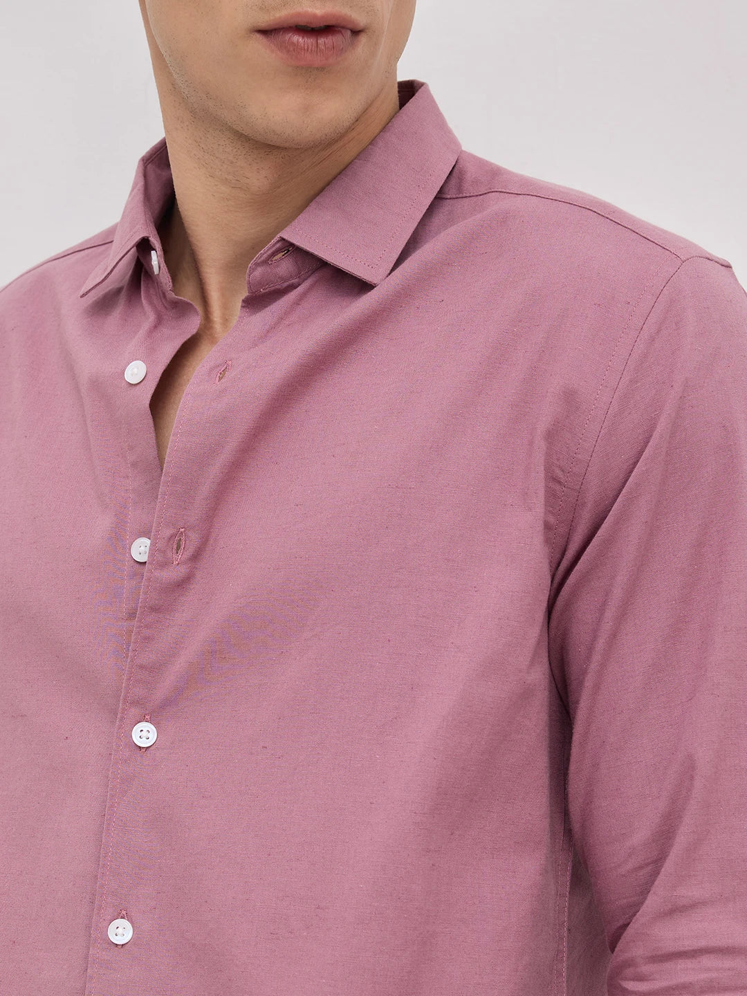 Luxe Mauve Linen Blend Shirt