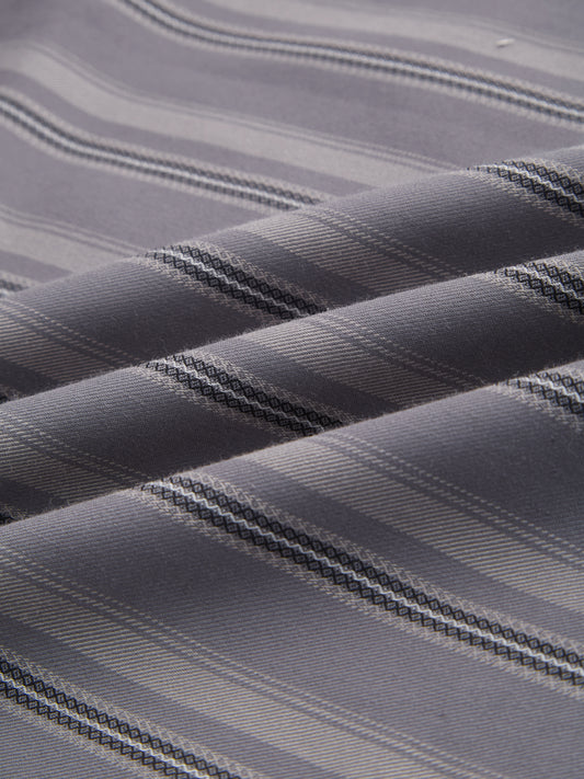 Slate Grey & Black Shadow Stripe Shirt