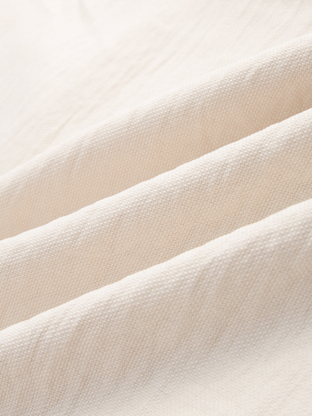 Natural Cream Fine Twill Weave Wide Leg Trousers