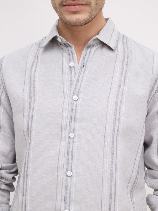 Light Grey  Marine Mist Striped Shirt