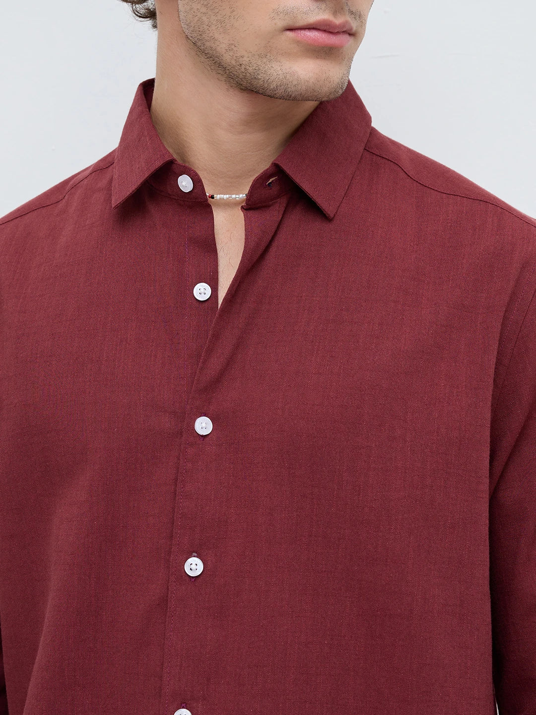 Rich Maroon Fine Textured Shirt