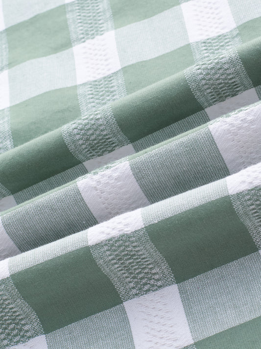 Premium Dusty Seafoam Green Jacquard Checks Shirt