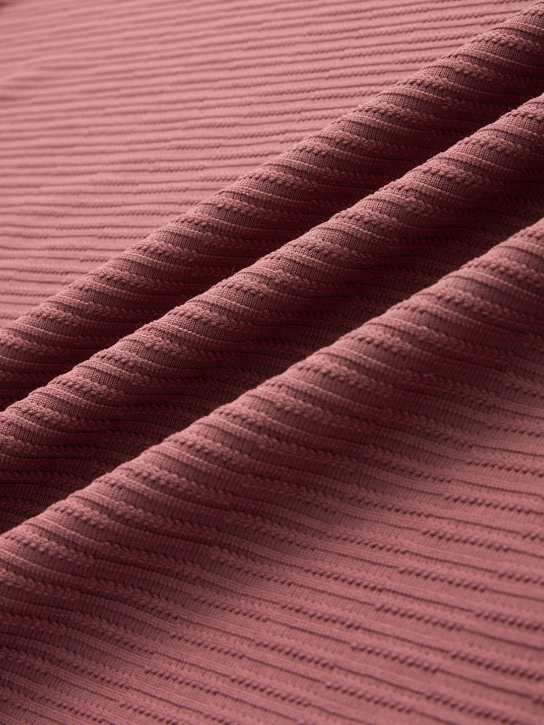 Cordovan Maroon Striped Oversized Polo Knit Shirt