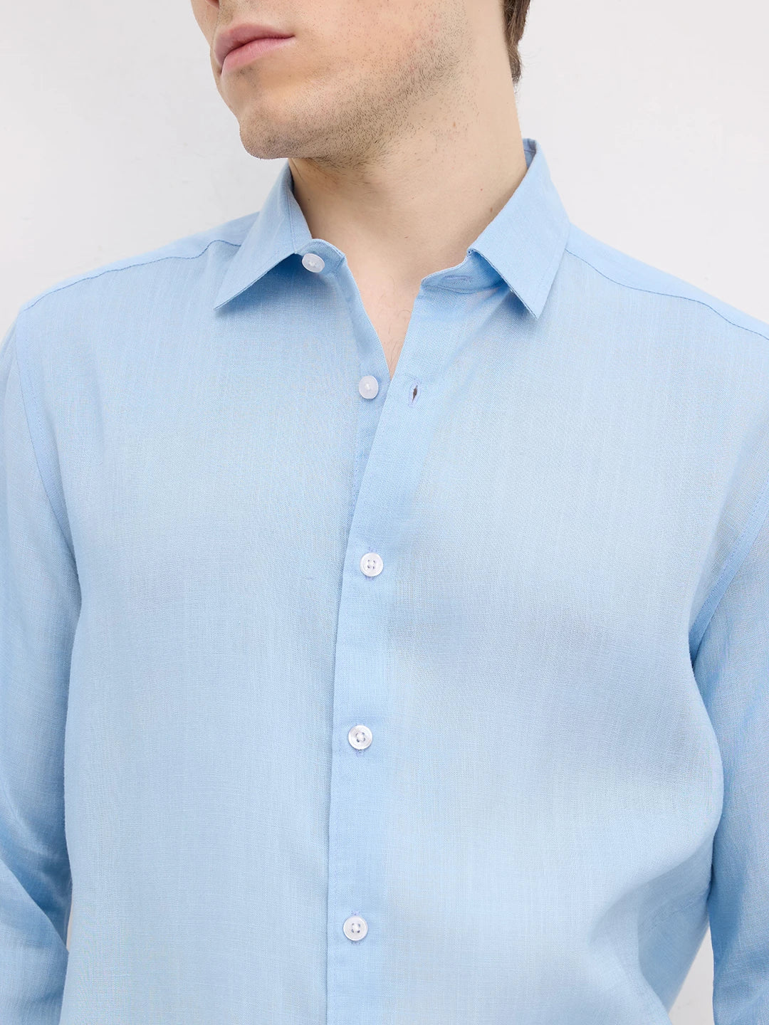 Refreshing Breezy Blue Lyocell Shirt